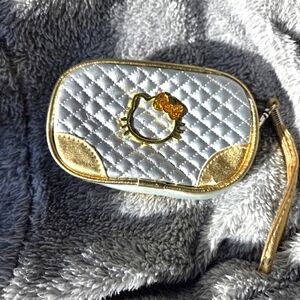 Hello Kitty Sanrio Silver And Gold Coin Purse/Wristlet